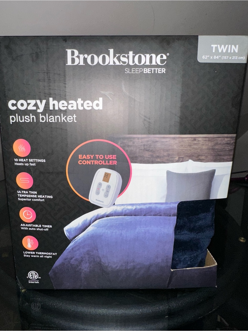 Brookstone Purple Plush Heated Blanket - Twin